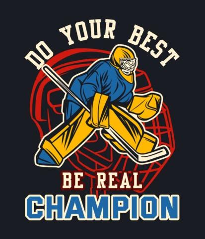 Ice Hockey Motivational Quote Poster Design Template