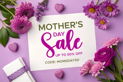 Editierbare Muttertag-Verkaufsvorlage - Blumendesign für Promotionen