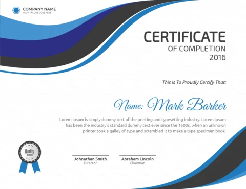 Modern Professional Corporate Company Certificate Post Design Template