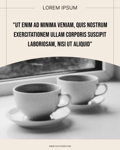 Taza de café doble cita instagram post plantilla de diseño