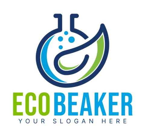 Modèle de conception de logo coloré de bécher Eco