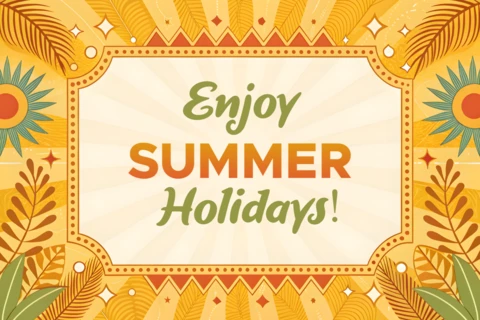 Vibrant Summer Holidays Design Template with Tropical Festival Elements