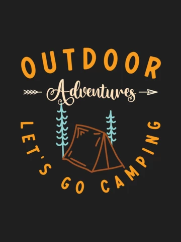 Diseño de plantilla de camiseta Let's go camping