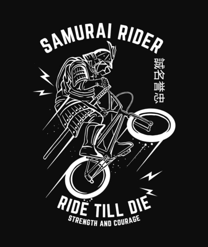 Plantilla de diseño de camiseta de jinete samurái