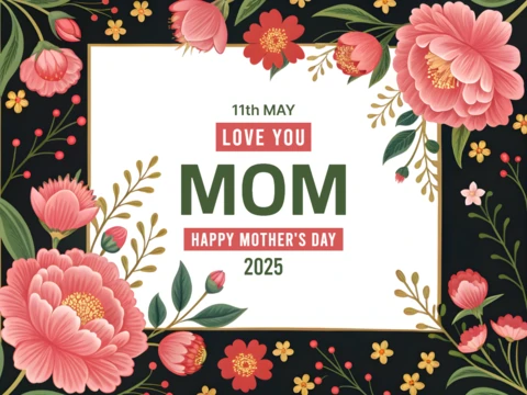 Floral Mother's Day Greeting Card Template - Editable Design for Your Mom
