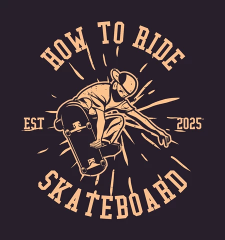 Skateboard Rider Vintage T-shirt Design Template