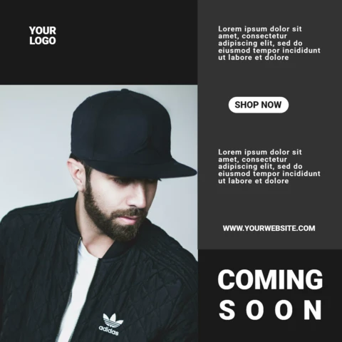 Prossimamente modello di progettazione post Instagram streetwear di moda