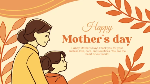 Modelo de design de feliz dia das mães com estilo ilustrativo acolhedor