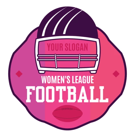 American Football Women's League Badge Template Design