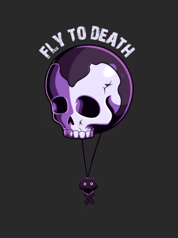 Skull Fly to Death Mascot T-shirt Design
