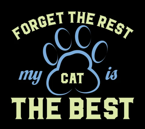 Modèle de design pour les amoureux des chats : "my cat is the best" (mon chat est le meilleur)