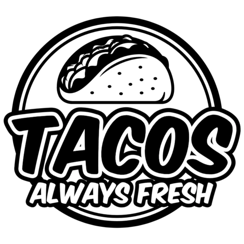 Modello di logo di cibo fresco tacos