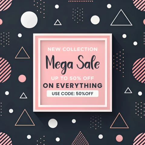 Modern Geometric Sale Design Template for Promotional Posters