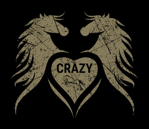 Modello di design per t-shirt Crazy heart horse racing