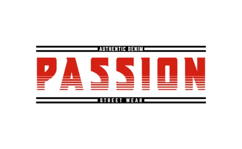 Modèle de conception de t-shirt typographique avec passion pour le denim