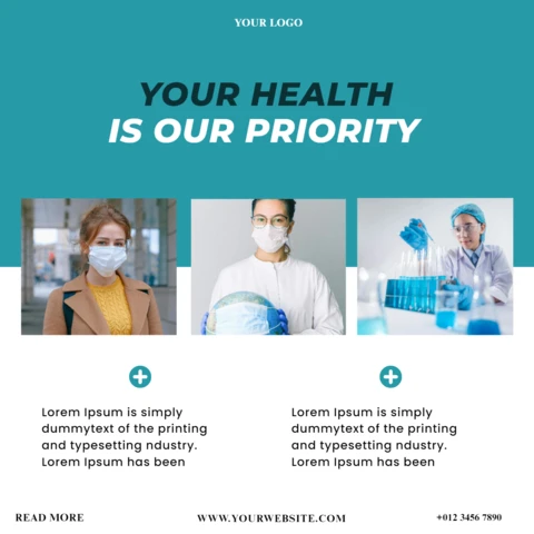 Health Care Advertising Social Media Post Design Template