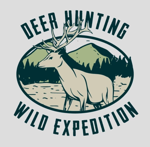 Deer Hunting Vintage Logo Design Template