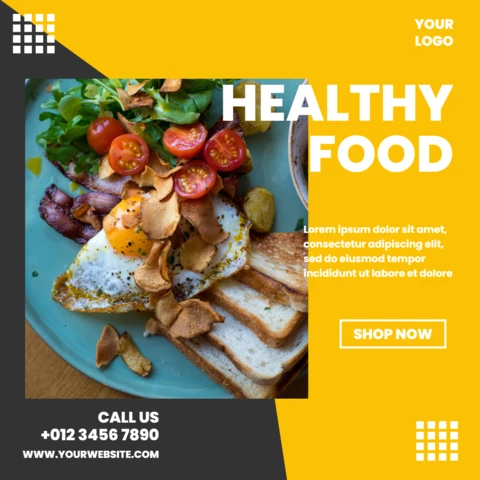 Two-Tone Yellow Grey Social Media Post Design Template