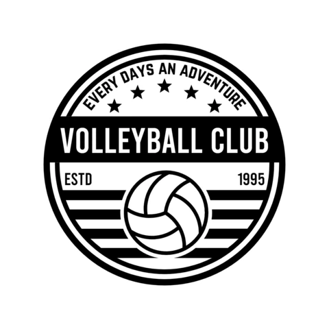 Voleybol kulübü şampiyonası spor logo tasarım şablonu
