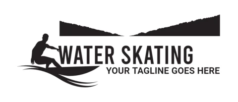 Water Skating Logo Design Template