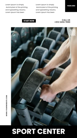 Sport Center Commercial Instagram Story Post Design Template