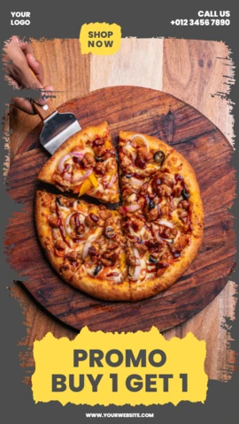 Moderne texturierte Werbung Restaurant Anzeige Social Media Story Design Vorlage