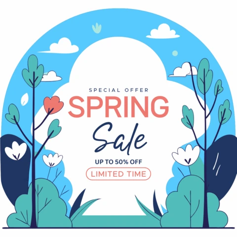 Modèle de vente de printemps - style floral frais et coloré