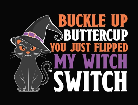 Camiseta com desenho de gato preto do halloween