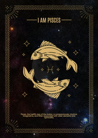 Zodiac Pisces Astrology Horoscope Symbol Poster