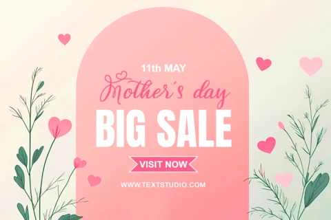 Mother's Day Sale Design Template with Floral Elements