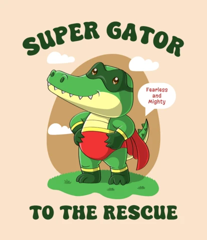 Super gator rescue plantilla de diseño para niños