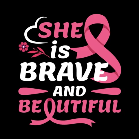 Brave Woman Breast Cancer Awareness T-shirt Design