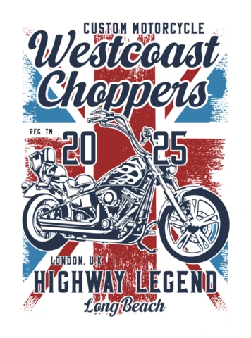 Westcoast Choppers Motorcycle Vintage T-shirt Design Template