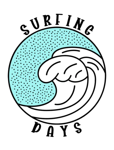 Sacred Geometry Surfing Days Silhouette Badge Template Design