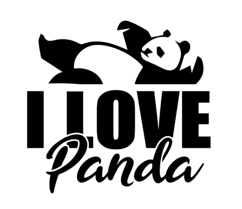 I Love Panda T-Shirt Design Template