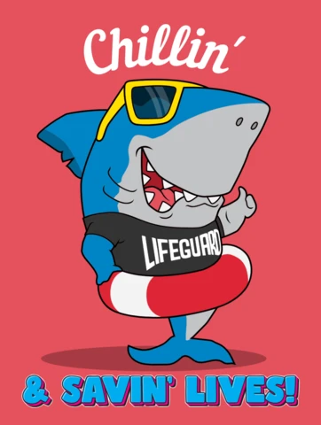 Chillin' & Savin' Lives: Fun Shark Lifeguard Design Template for Summer Events
