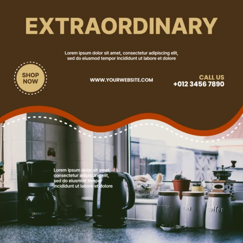 Extraordinary Coffee Instagram Post Design Template