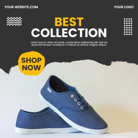 Sneakers sale banner social media post design template