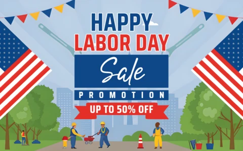 Labor Day Sale Promotional Template - Festive Graphic Design for Discounts