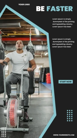 Modern Geometric Gym Center Instagram Story Post Design Template