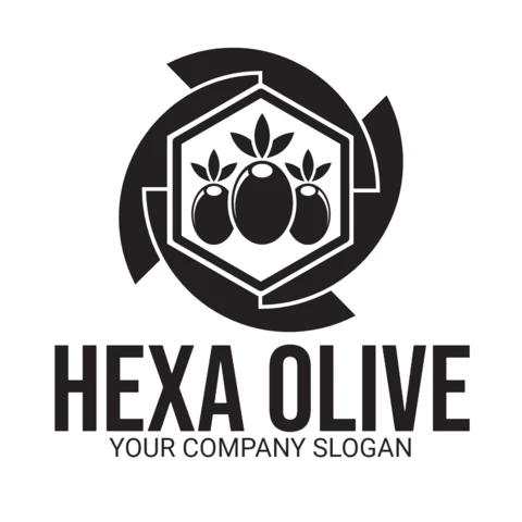 Hexa grün oliv logo design Vorlage