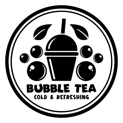 Szablon logo herbaty bąbelkowej