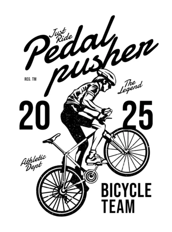 Bicycle Pedal Pusher T-shirt Design Template