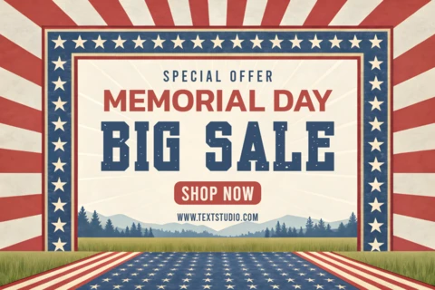 Vintage Americana Memorial Day Sale Design Template
