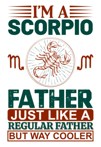 Scorpio Father Quote Design Template – Cool Vintage Style for Personalization