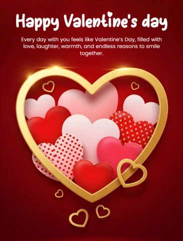 Valentine's Day Heart Design Template for Greeting Cards
