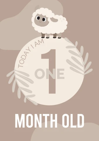 Een maand oude baby mijlpaal instagram post ontwerpsjabloon
