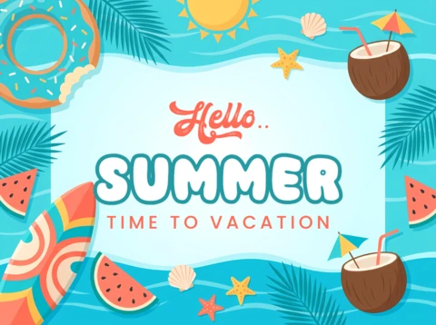 Tropische Sommerurlaub Grußkarten Vorlage