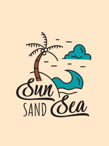 Summer Sun Sand Sea T-shirt Template Design
