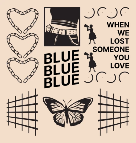 Artistic Template with Butterfly and Heart Graphics for Emotional Greeting Card Design